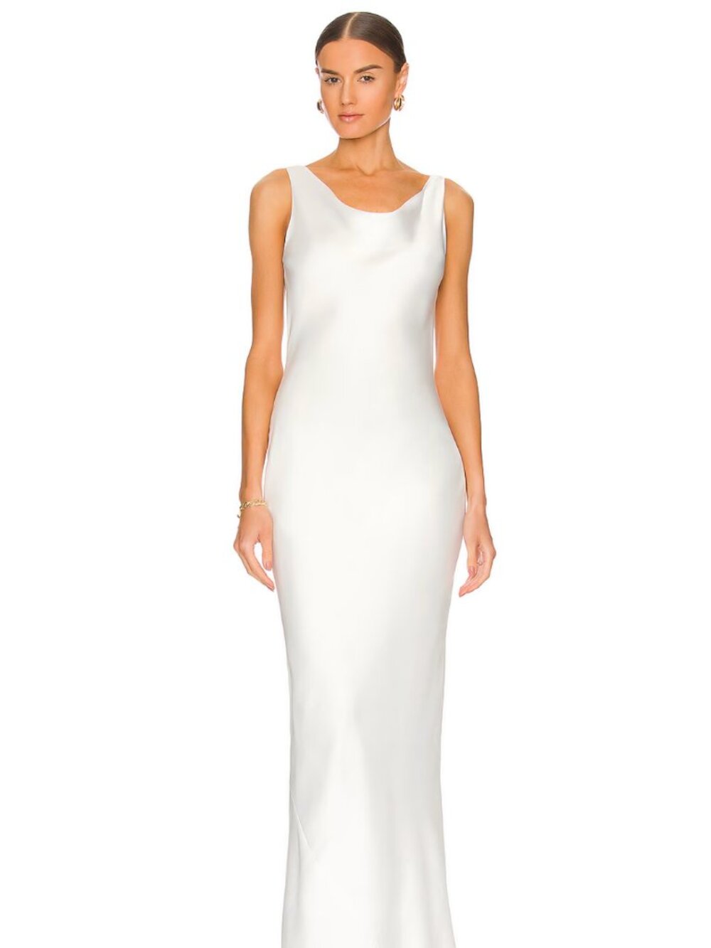 NEW WITH TAGS Norma Kamali Maria Gown White Satin Silk Dress - Size XL - NWT